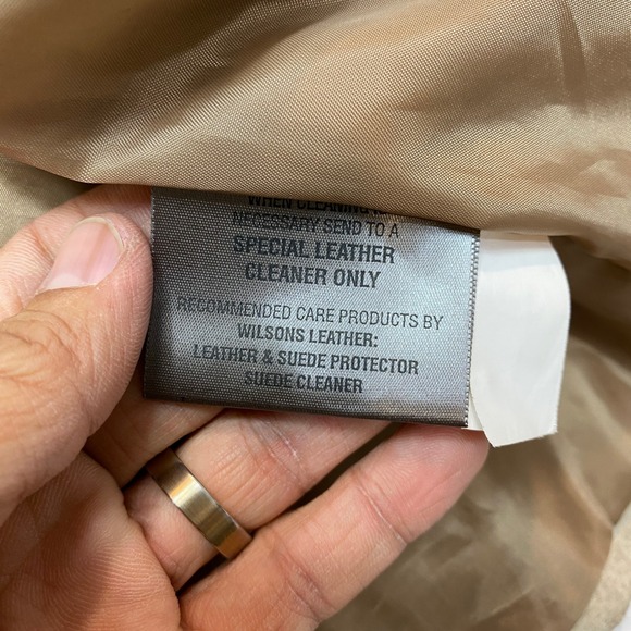 Wilsons Leather M Julian Moto Suede Jacket Mens L Tan Lined Racer - Picture 13 of 15